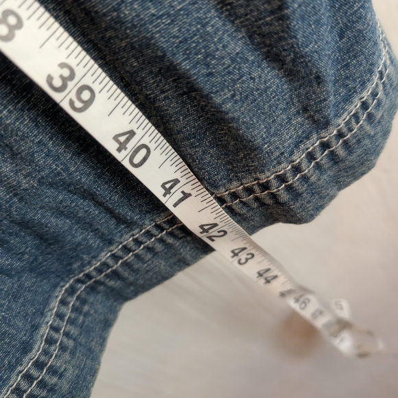 CJ BANKS Women's Blue Denim Bib Overall Pinafore Jumper Dress Size 16W - Picture 9 of 13